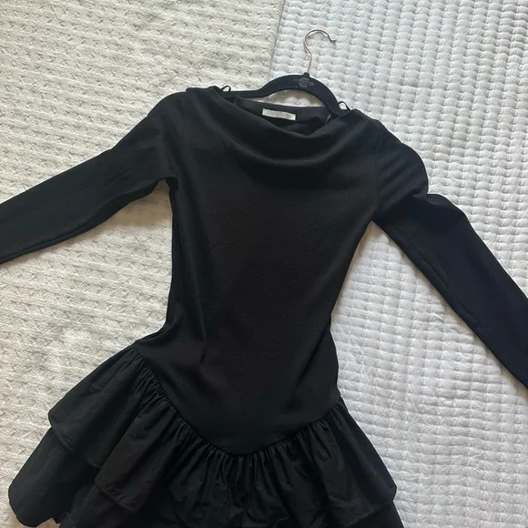 Zara Black Long Sleeve Bubble Mini Dress - Picture 5 of 5